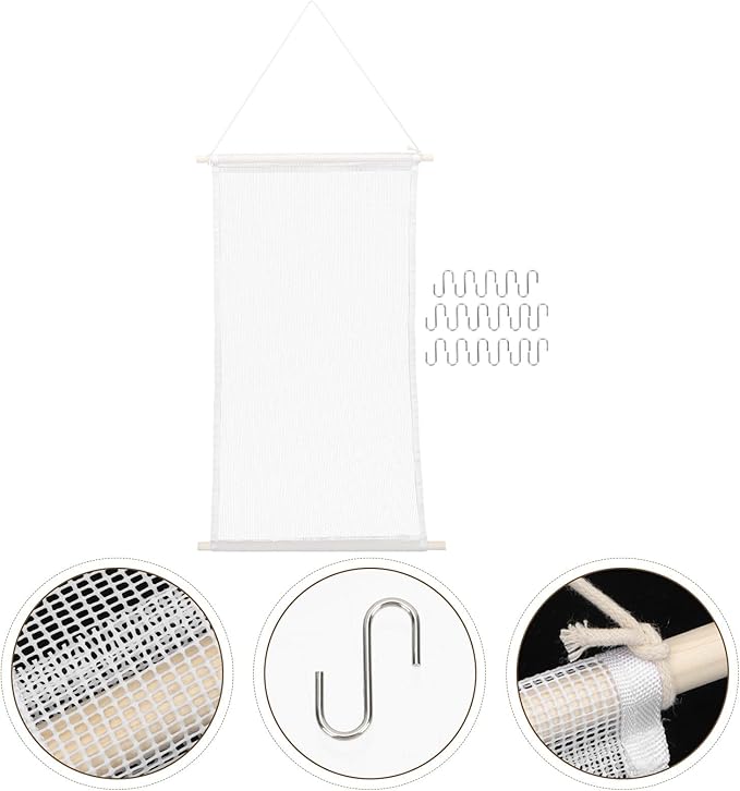iplusmile Hanging Earring Organizer Rack Wall Mounted Mesh Jewelry Holder with 17 Hooks for Earrings Storage and Display Home Accessory Organizer