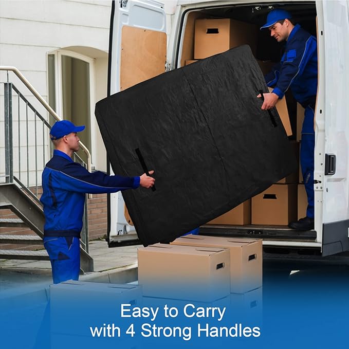 Coldwind Mattress Bags for Moving and Storage,Waterproof Mattress Cover for Moving with Heavy Duty Handles, Strong Zipper, Reusable Mattress Storage Bag, Moving Supplies & Moving Bags,Full Size,Black