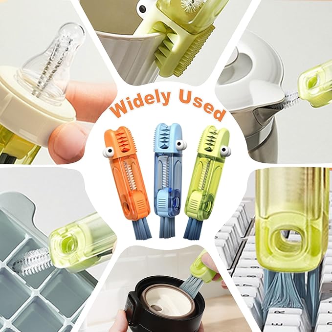 3 in 1 Cup Lid Cleaning Brush, Gap Cleaner Brushs - Home Kitchen Multifunctional Bottle Cleaning Brush Set, Portable Travel Bottle Lid Cleaner Tools