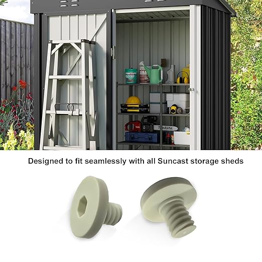 12 PCS Replacement Bolts Compatible with Suncast Storage Sheds for Suncast/Craftsman Resin Storage Sheds, Replacement Screws Compatible with Suncast Storage Sheds Shed Accessories (12, White, 3/8)