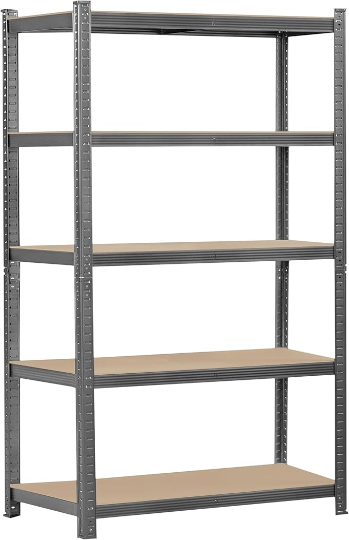 Topeakmart 5-Tier Garage Storage Shelving Unit Adjustable Metal Shelves Heavy Duty Utility Shelves Storage Racks-Dark Gray, 35.5 x 16 x 71 Inch