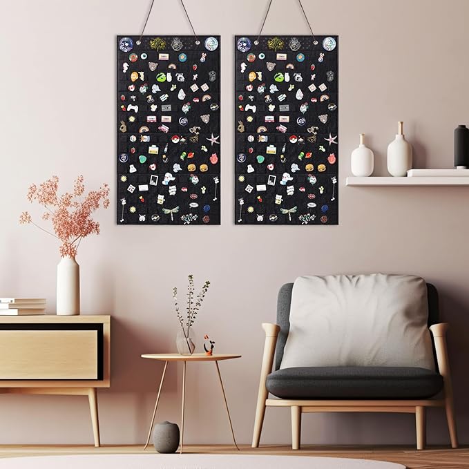 2 PCS L-170 Slots Wall Hanging Brooch Pin Organizer,Pins Collection Display Case,Brooch Collection Storage Holder(Not Include any Accessories)
