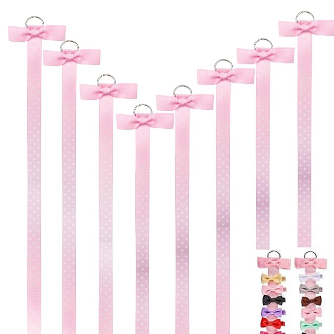 8PCS Bow Holder for Girls Hair Bows, Bow Hanger with Hooks, Hair Accessories Storage Organizer For Headbands