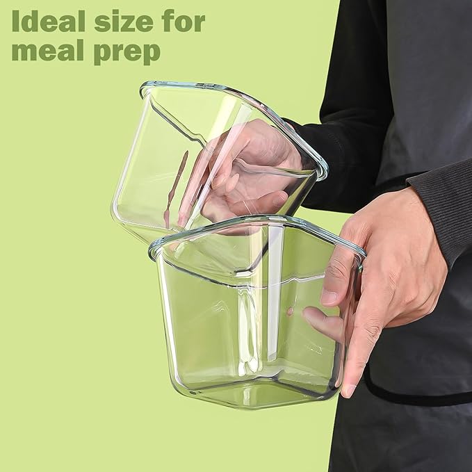 Glass Soup Containers with Lids 32 oz, 4 Cup Glass Storage Containers, Tall Borosilicate Glass Food Storage Containers for Lunch, Ice Cream, Travel and Deli, Soup Freezer Safe Containers with Lids