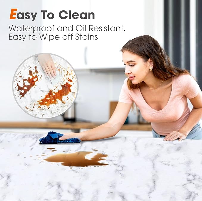 Beautysaid Shelf and Drawer Liner for Kitchen Cabinet, Non Adhesive Non Slip Shelf Paper Waterproof Washable Thickened for Dresser Pantry Shelve Bathroom Protector Liner(Marble,12 in x 10 FT)
