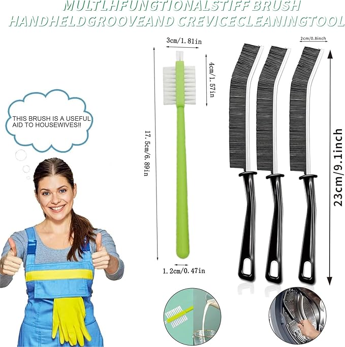14Pcs Crevice Gap Cleaning Brush,Door Window Track Groove Corner Crevice Cleaning Brushes for Cleaning Window Grooves, Bathroom, Toilet Corner, Kitchen, Faucet, Sink, Keyboards(14PCS)