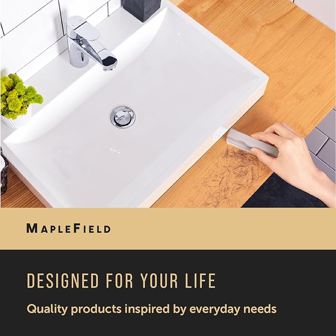 Maplefield Beard Bar Cleaning Tool - Wooden Handle & Soft Sponge Hair Cleaning Sponge - Effortless Countertop Tidying & Hair Collector for Sink - Razor Rinser & Sink Rinse Tool for Shaving - Pack of 1