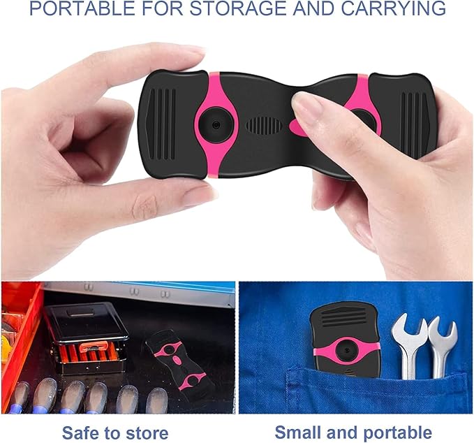 DEKEones Razor Blade Scraper, Double Edged Razorblade Scraping Tool with 10 Pcs Razor Blades, Paint Scraper for Glass, Decals, Tint, Stickers, Labels, Caulk, Adhesive(Pink)