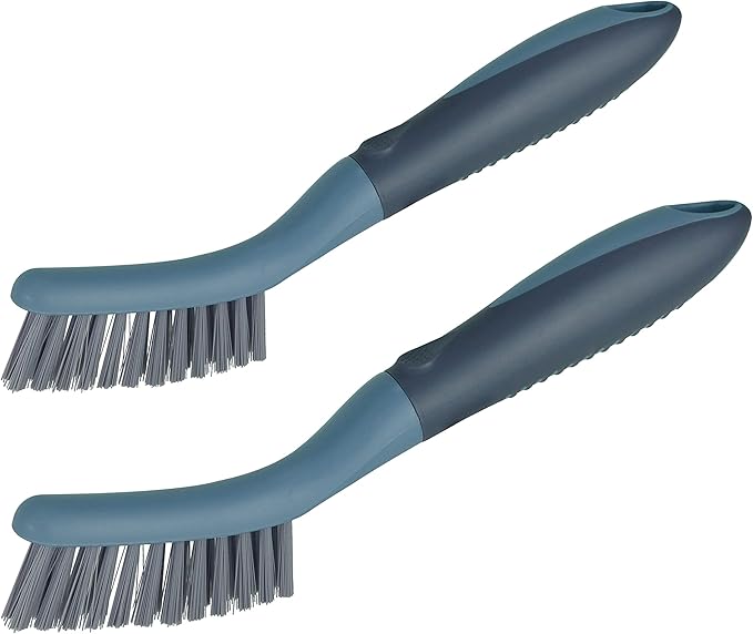 PHYEX 2 Packs Small Brushes for Cleaning, Stiff Bristle Grout Scrub Brushes for Kitchen, Bathroom, and Tile Floors, Ideal for Gaps, Crevices, and Window Tracks