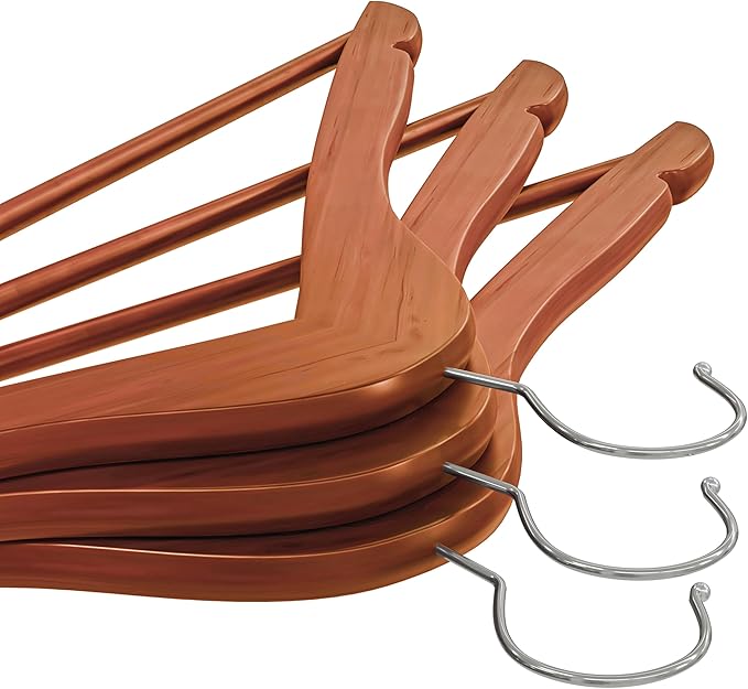 Utopia Home Premium Wooden Hangers 30 Pack - Durable & Slim Coat Hanger - Suit Hanger with 360-Degree Rotatable Hook - Wood Hangers with Shoulder Grooves (Cherry Color)
