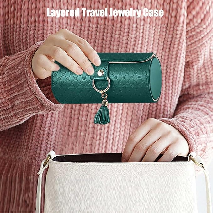Travel Jewelry Case Elegant Layered Storage for Women Three Layer Jewelry Box in Purple Ideal for Organizing Accessories Travel Jewelry Organizer