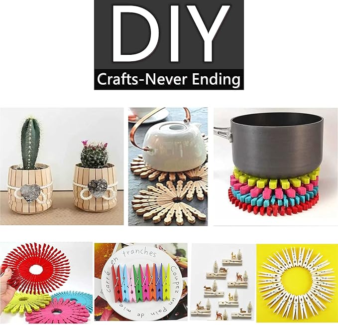 200pcs 3inch Clothes Pins Wooden Clothespins Heavy Duty Spring Wood Clips for Laundry Hanging Clothes Pictures Crafts