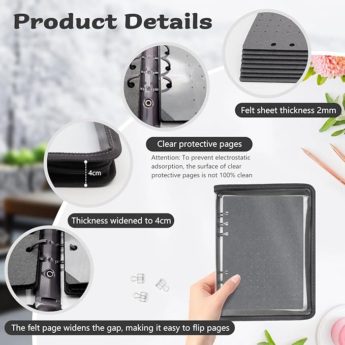 Enamel Pin Display Book Pin Collection Binder Holder Trading Book with 8-Page Display Boards A5 Brooch Pin Storage Organizer Binder Album for Travel Collectors (Dark Grey)