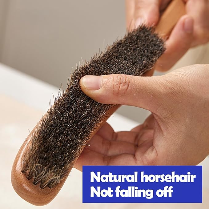 Cleaning Brush for Bread Proofing Baskets/Countertops/Wood Pulp Banneton/Proofing Cloth,Horse Hair Brush for Cleaning Flour,Natural Wood Handle,Banneton Brush,Hang Hole Design