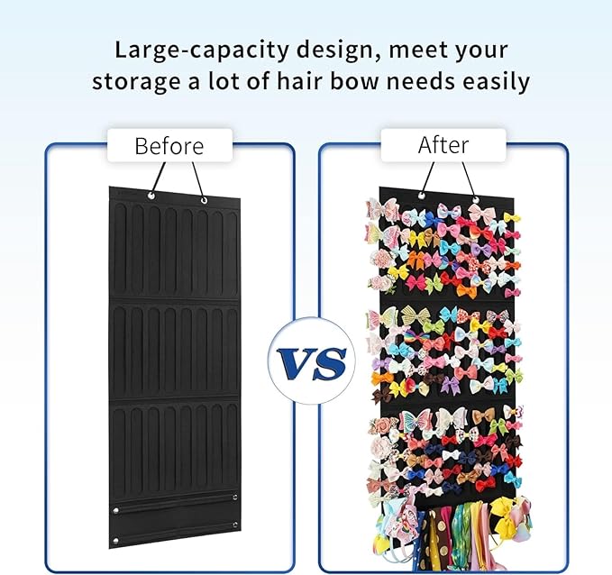 Hanging Claw Clip Organizer for Women Large Capacity Hair Bows Holder Hair Accessories Storage for Sunglasses, Hair Clips, Jewelry, Headbands, Claw Clips Organizer
