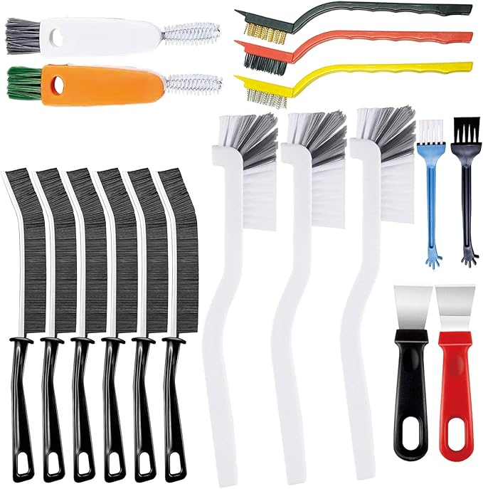 18 Pieces Crevice Cleaning Brush, Corner Brush, Screen Cleaner Brush, Cleaning Tools for Housekeeping, Garbage Disposal Cleaner Brush, Window Track Cleaning Tools, Kitchen (18pcs)