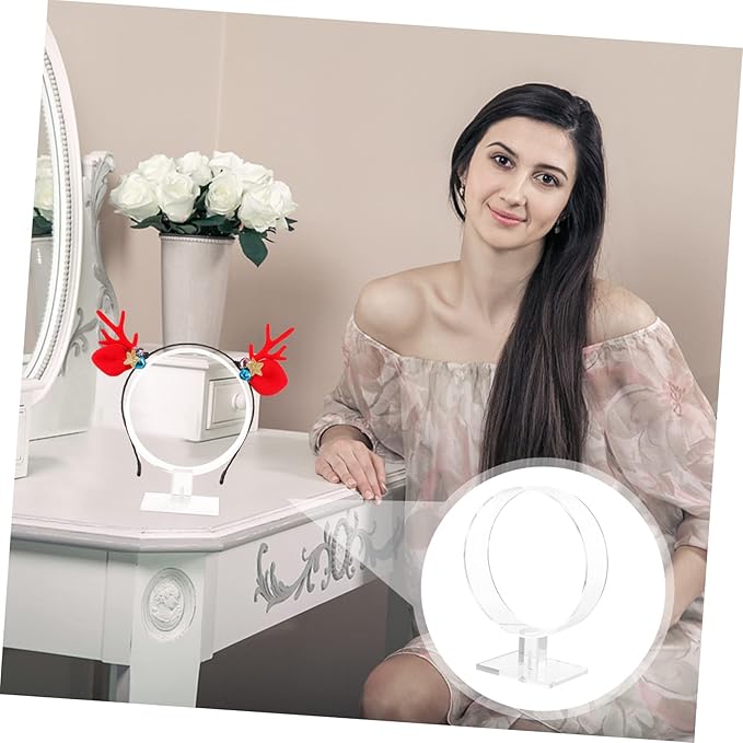 2pcs Round Acrylic Headband Rack Lightweight Headband Display Stand for Hair Accessories Organizer for Easy Storage and Display for Dressing Tables and Daily Use