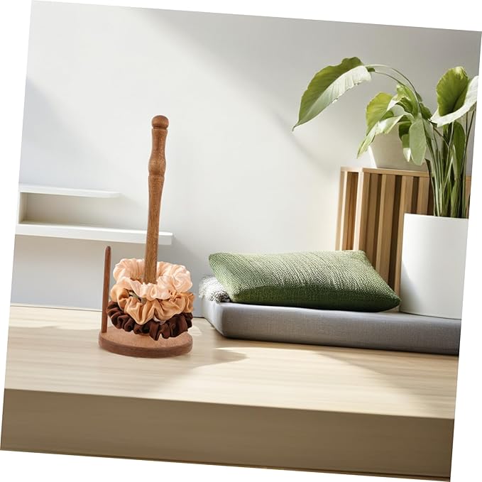 Wooden Hair Accessories Organizer Rack Vertical Scrunchie Display Stand for Desk Hair Tie Holder Organizer