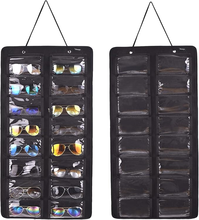 Sunglasses Dust-Proof Organizer Storage Wall Mounted Hanging Sunglasses Organizer 16 Slots Glasses Storage Organizer Holder