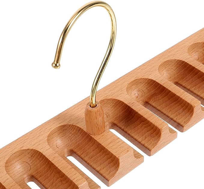 VILLCASE Wooden Belt Hanger Rack Organizer for Men’s Closet Beech Holder with Tie and Bowtie Storage Home Closet Accessory Organizer