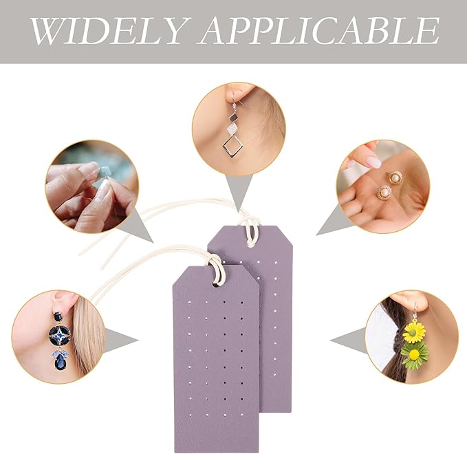 Pu Leather Earring Card Holder Double-sided Earring Display Stand Organizer for Travel Jewelry Storage 2pcs Purple Portable Accessory Organizer