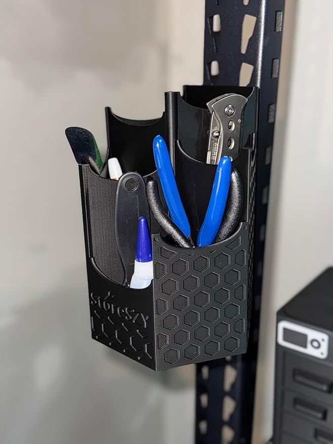 Magnetic Zip Tie Holder – Tool Organizer with Rubberized Magnets | Multiple Sizes & Colors for Garage, Shop, or Toolbox Storage (Purple, Tall-Multipocket)