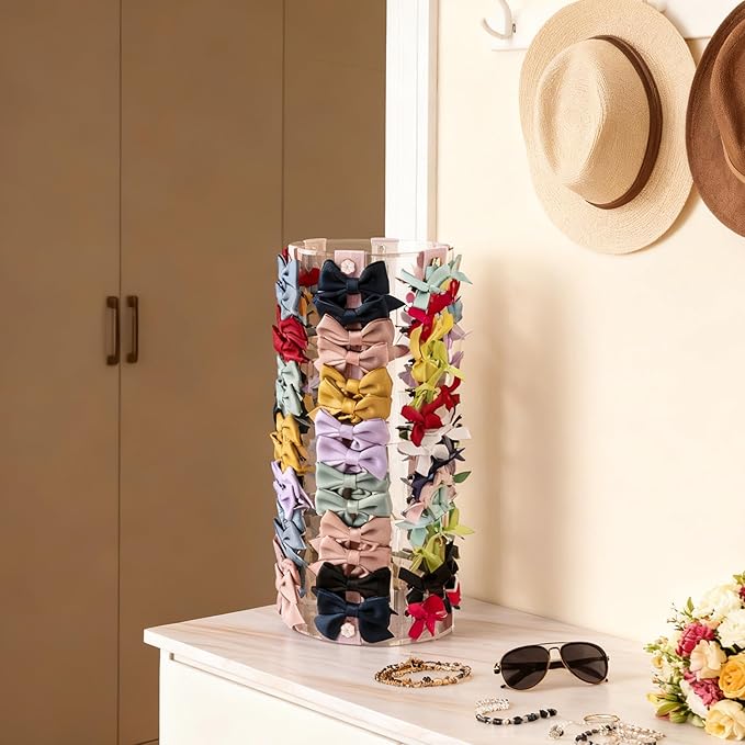 Bow Organizer for Girls - Large Capacity Hair Clip Organizer, Effortless Hair Bow Holder for Home Dresser, Perfect for Gifting, Essential Storage Solution for Girls