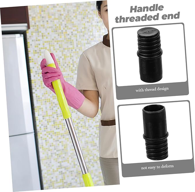 Threaded Handle Adapter Tips for Broom and Mop Extension Poles Replacement Compatible with Telescoping Cleaning Tools 1.81X0.78 Inch Durable Connector