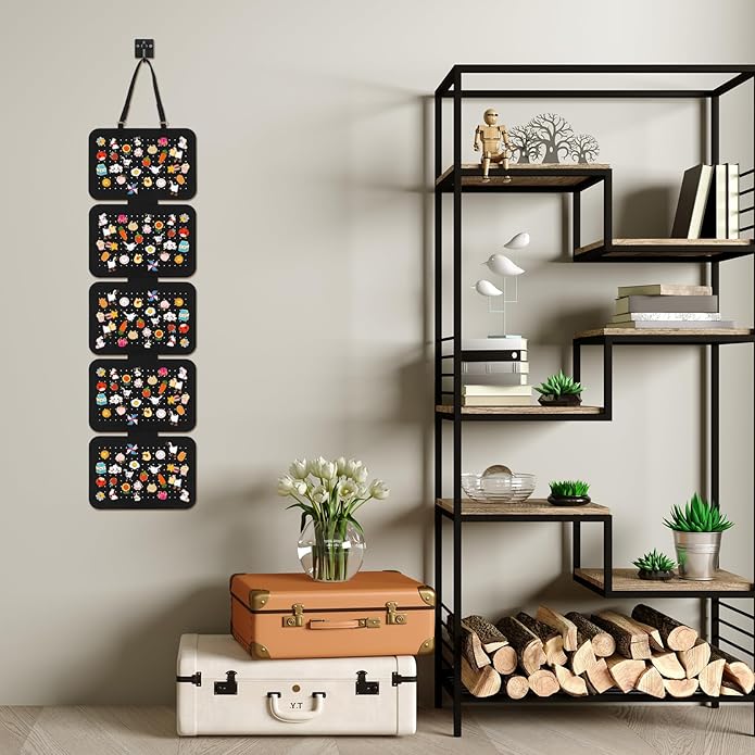 Pin Badge Display,5 Sheet Wall Hanging Brooch Organizer Storage, Removable Hanging Jewellery Organiser Earring Storage Organiser at Least 170 Pins Ideal for Collectors