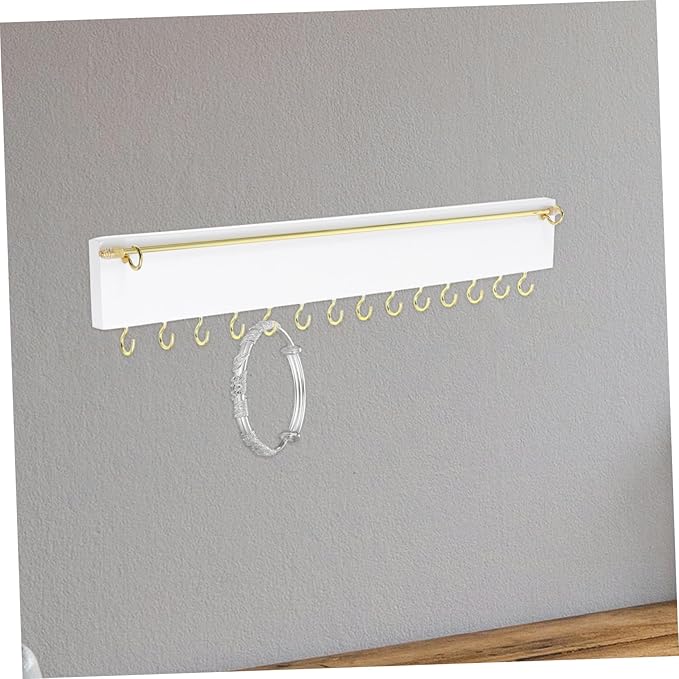 Solid Wood Wall-mounted Jewelry Holder Necklace Organizer Earring Bracelet Display for Room Decor