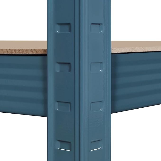 Topeakmart 5-Tier Utility Shelves, Metal Storage Shelves Garage Shelving Unit Adjustable Garage Storage Shelves Storage Racks Heavy Duty Shed Shelving- Neptune Blue, 35.5 x 16 x 71 Inch