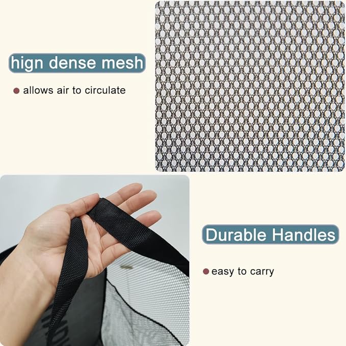 Collapsible Laundry Basket Foldable Laundry Hamper Pop Up Basket Dirty Clothes Hamper for College Dorm, Travel, Cruise, Hotel, Black