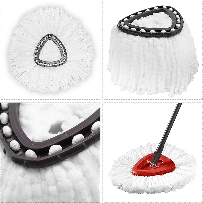 1 Pack Mop Heads Replacement for O-Ceda Easy Wrin Spin Mop, Microfiber Spin Mop Refills, Easy Cleaning Mop Head Replacement (1pc 1-Tank Mop White)