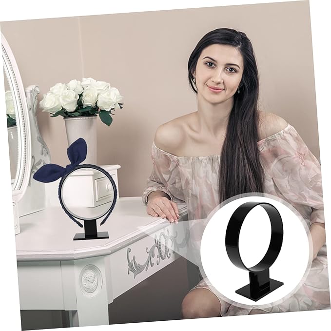 2pcs Acrylic Headband Holder Display Stand Round Shape Hair Accessories Organizer for Tidy Room for Hairbands Headbands for Shops and Boutiques Compact Design