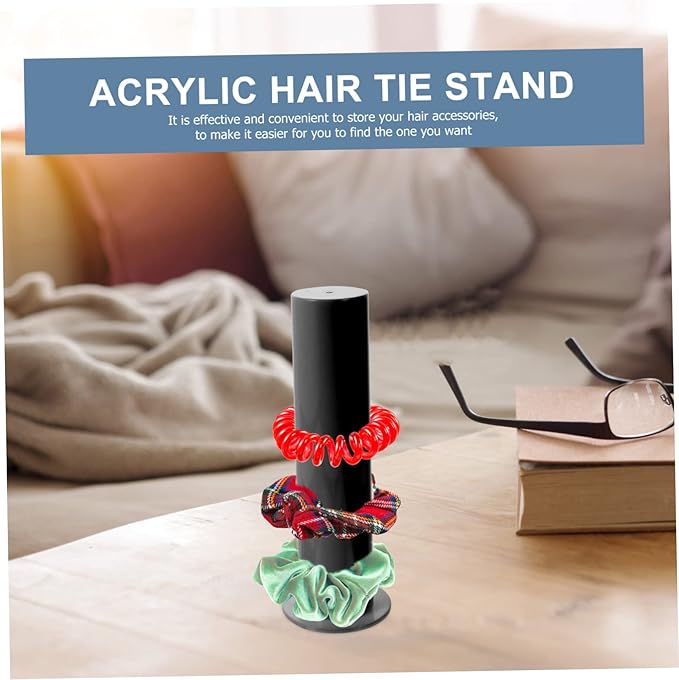 FRCOLOR Acrylic Hair Tie Stand and Bracelet Display Rack Hair Accessories Organizer for Scrunchies and Hairbands Sturdy Storage Solution for Home and Business