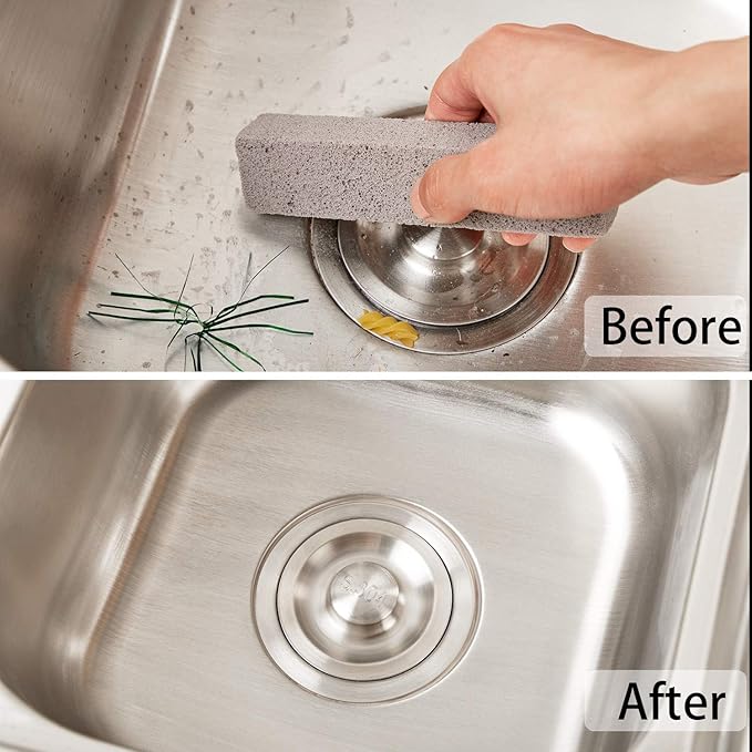Chinco 2 Packs Pumice Stick for Cheaning, Pumice Scouring Stone Pad Removing Stain Grime Without Leaving Scratches for Kitchen Oven Stove Home Bathroom Toilet Pool House Cleaning Supplies