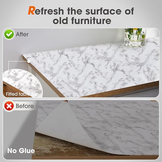 Beautysaid Shelf and Drawer Liner for Kitchen Cabinet, Non Adhesive Non Slip Shelf Paper Waterproof Washable Thickened for Dresser Pantry Shelve Bathroom Protector Liner(Marble,12 in x 10 FT)