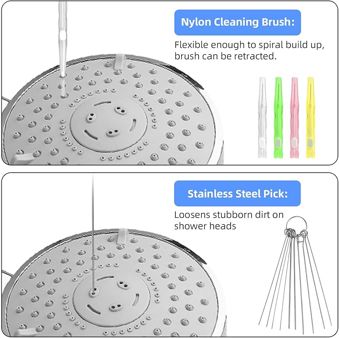 30pcs Shower Head Cleaner Tools, Shower Head Cleaning Brushes Multi-Sized Showerhead Unclogger Cleaner Picks Anti-Clogging for Bathroom Small Hole Tiny Nozzle Gaps Slot