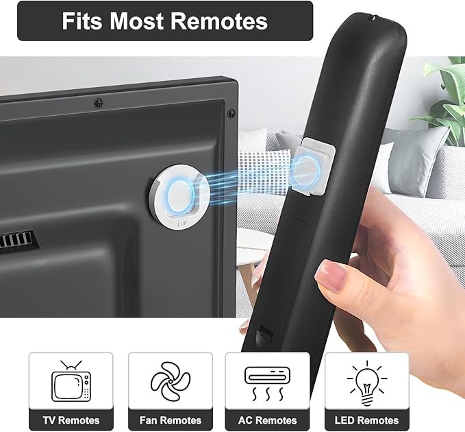 Magnetic Remote Control Holder Wall Mount, Upgrade Remote Control Organizers Storage Self-Adhesive TV Remote Control Caddy for Back of TV (White 6)