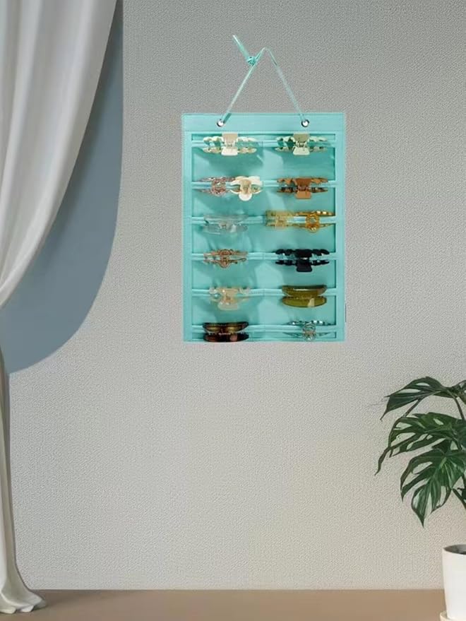 Hanging Claw Clip Organizer for Women Large Capacity Hair Bows Holder Hair Accessories Storage for Sunglasses, Hair Clips, Jewelry, Headbands, Claw Clips Organizer