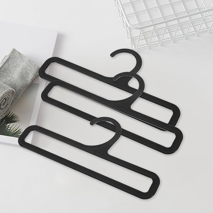 10pcs Plastic Scarf Organizer Scarf Holder Tie and Belt Hanging Rack for Closet Space-Saving Wardrobe Accessory Organizer in Black