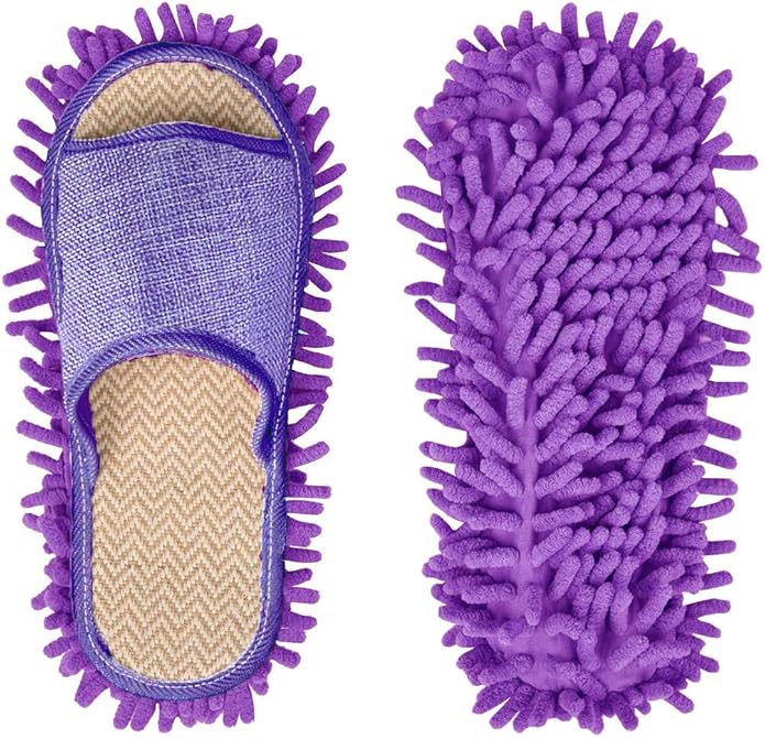 Microfiber Mop Cleaning House Slippers Detachable Mopping Shoes Cleaning Tool Fits Womens Size 5.5-8