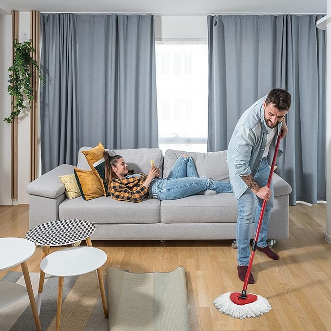 6 Pack Mop Replacement Heads for O-Ceda EasyWrin Spin Mop, Microfiber Spin Mop Refills, Easy Cleaning Mop Head Replacement White