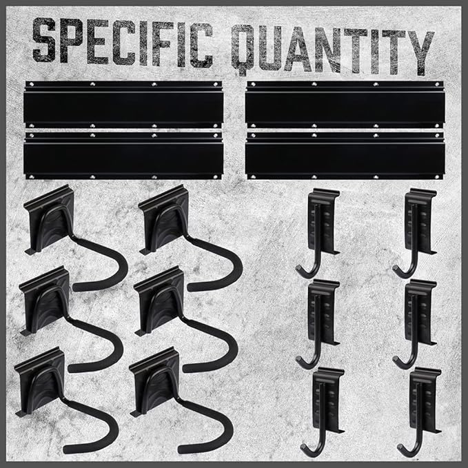 HORUSDY Stainless Steel Bike Storage Rack, 6 Bike Storage Hanger Wall Mount and 6 Helmets Hooks for Home & Garage Holds Up to 600lbs, Black