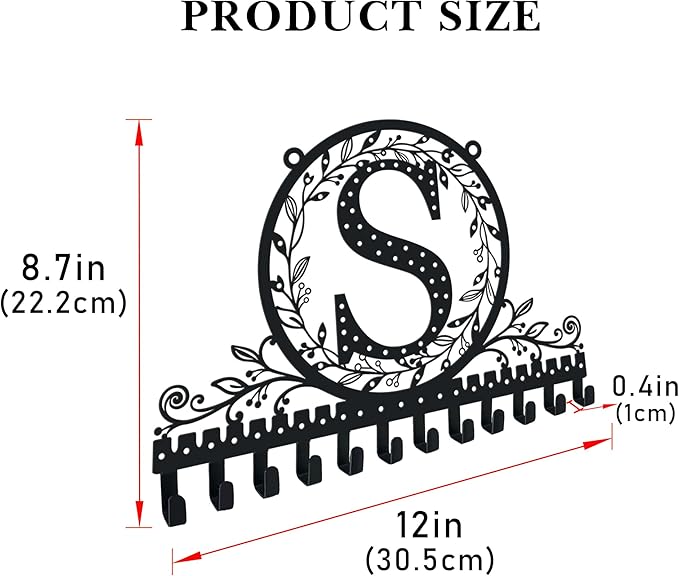Personalized Letter Hanging Earring Organizer Wall Mounted Jewelry Rack for Earrings Necklaces Bracelets Space Saving Jewelry Display Stand Perfect Valentine's Day Gift