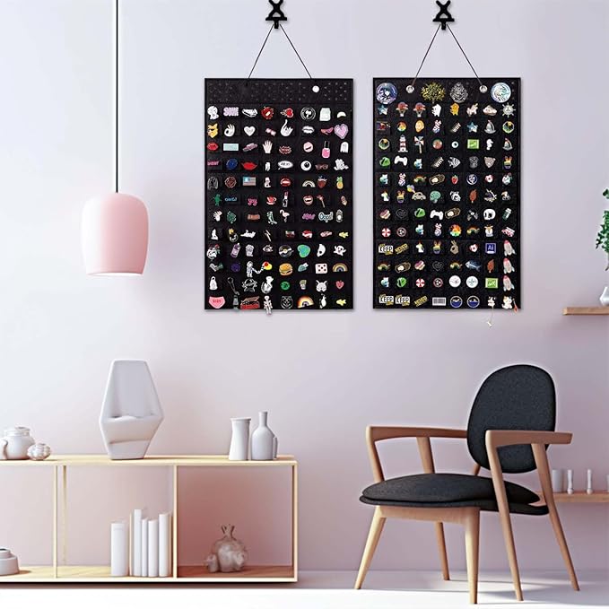 2 PCS M-96 Slots Wall Hanging Brooch Pin Organizer,Pins Collection Display Case,Brooch Collection Storage Holder(Not Include any Accessories)