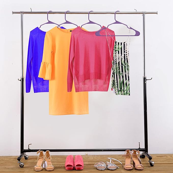 Utopia Home Plastic Hangers 50 Pack - Perfect Space Saving Clothes Hanger - Durable and Strong - Perfect Closet Organizers with Shoulder Grooves (Purple)
