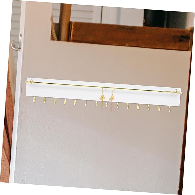 Solid Wood Wall-mounted Jewelry Holder Necklace Organizer Earring Bracelet Display for Room Decor