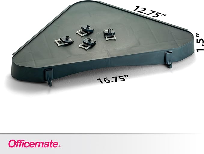 Officemate Verticalmate Corner Shelf, Slate Gray (29322) 14-1/2 x 10 x 1-1/4 inches