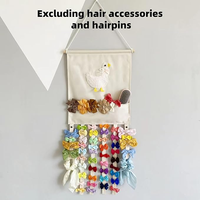 Hair bow organizer with Large Pocket for hair Accessories - Perfect for hair Ties, Clips, and claw clip organizer